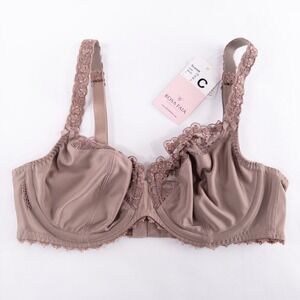 Rosa Faia Scarlett Bra 34C Dusty Rose Lace Trim Underwire Beautyfull 5648 NEW